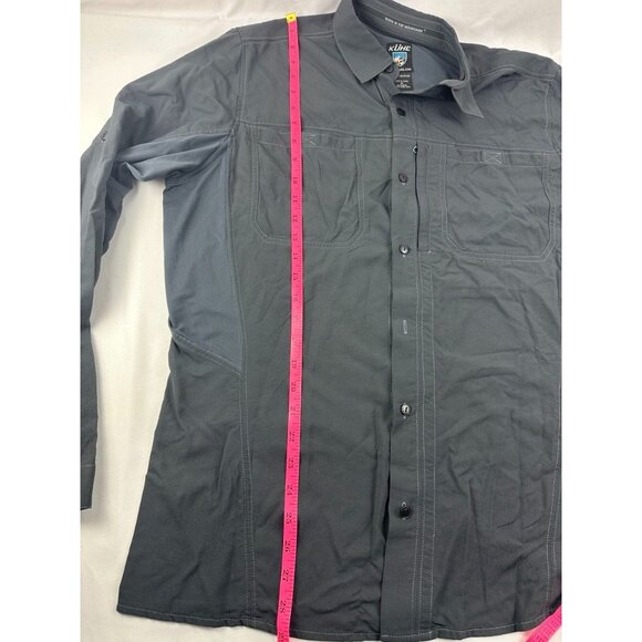 KUHL Bundle Lot of 2 Button Down Long Sleeve Shirt Mens M Charcoal Gray Nylon Ou - Picture 14 of 15